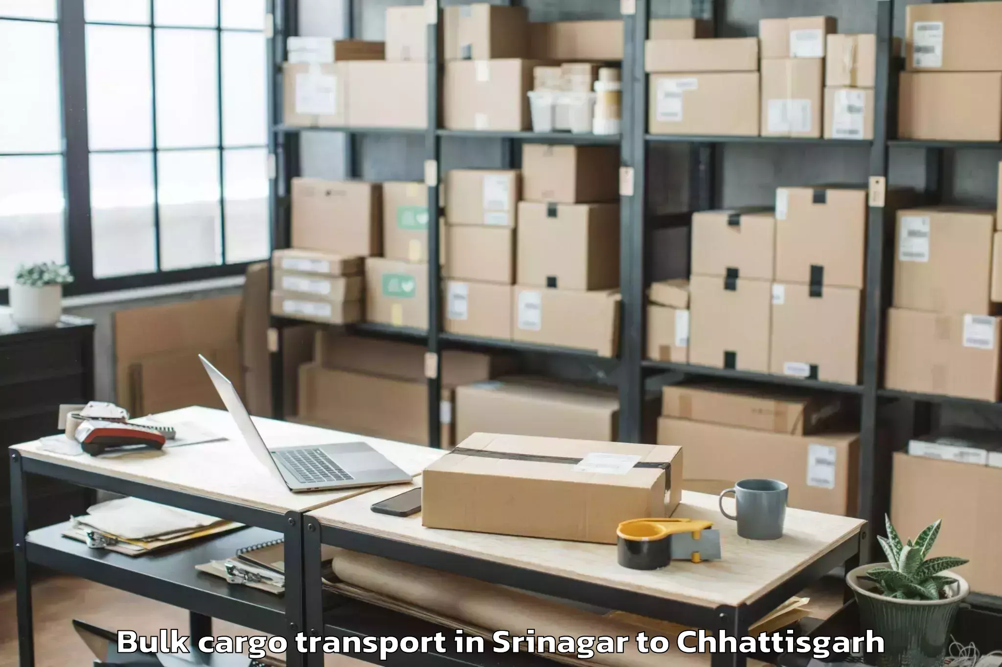 Book Srinagar to Ambikapur Bulk Cargo Transport Online